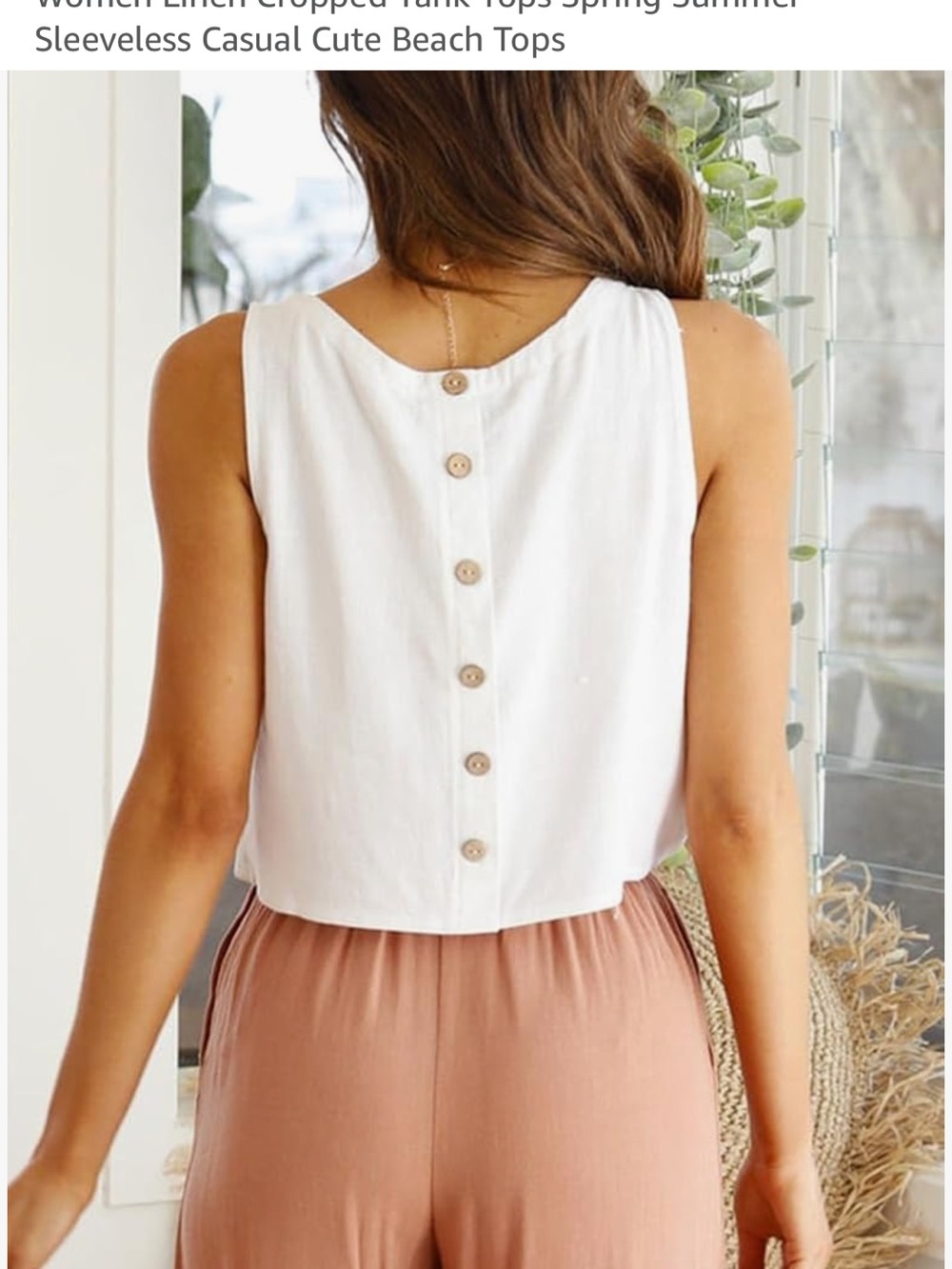 White Tank Button Back - Picture 3 of 10